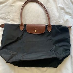 Black Longchamp Le Pliage Large Tote